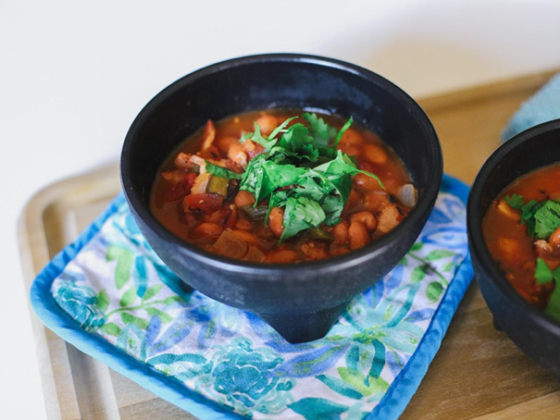 Mexican Charro Beans in bowl