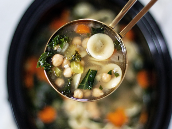 Slow-Cooker Italian Chickpea Soup close up